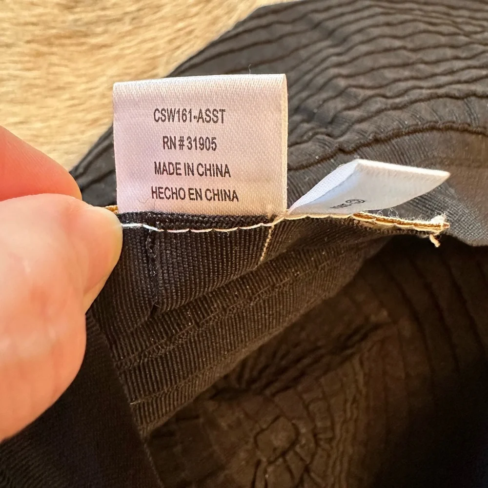 NWOT Cappelli Straworld Black Oversized Ribbon Sun Hat UPF 50+ 5” Brim, Packable - Picture 11 of 14